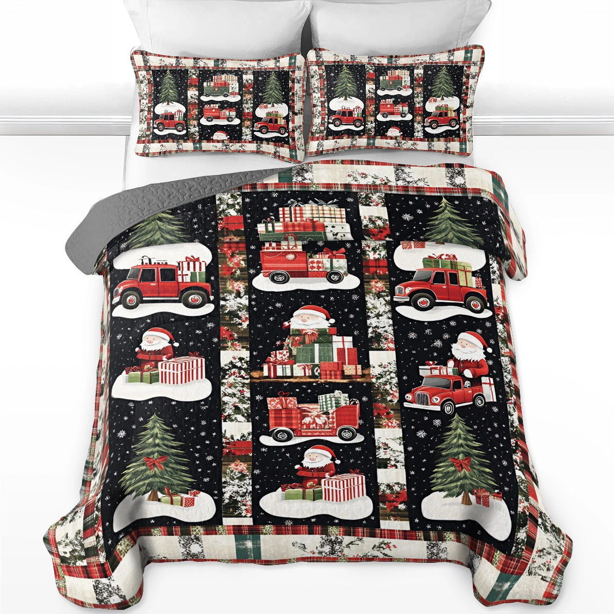 Shineful All Season Quilt 3-Piece Set Santa's Christmas Delivery