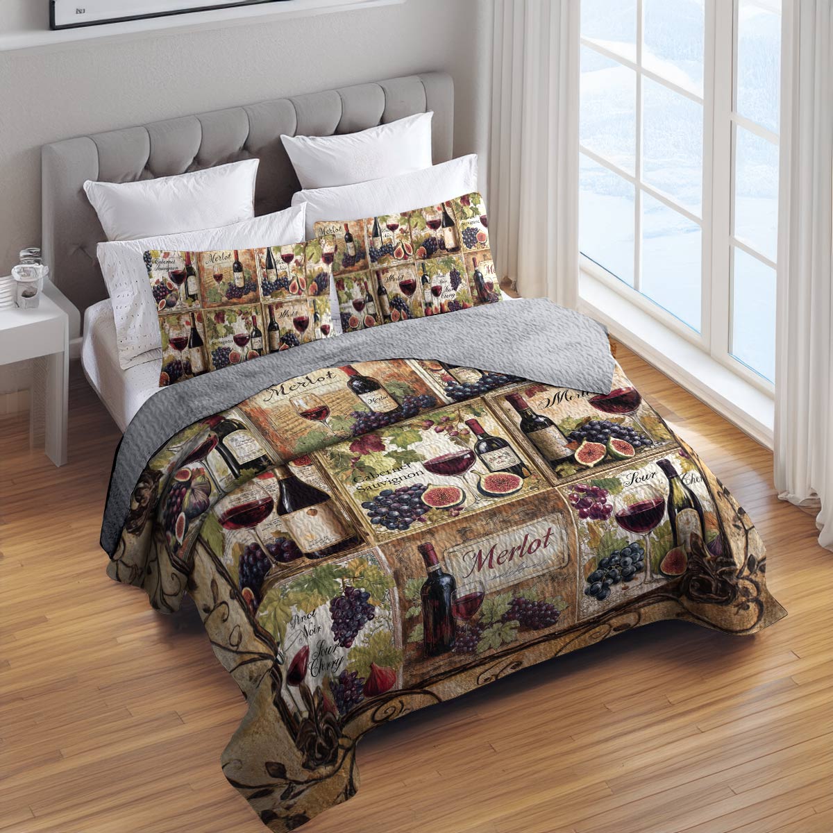 Shineful All Season Quilt 3-Piece Set Wine Collection