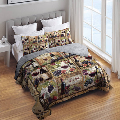 Shineful All Season Quilt 3-Piece Set Wine Collection