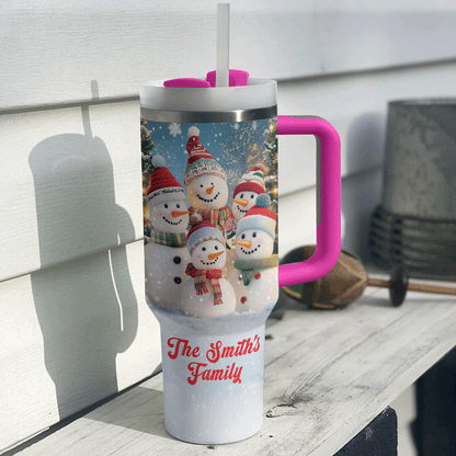 Shineful Tumbler Personalized Snowmen Family
