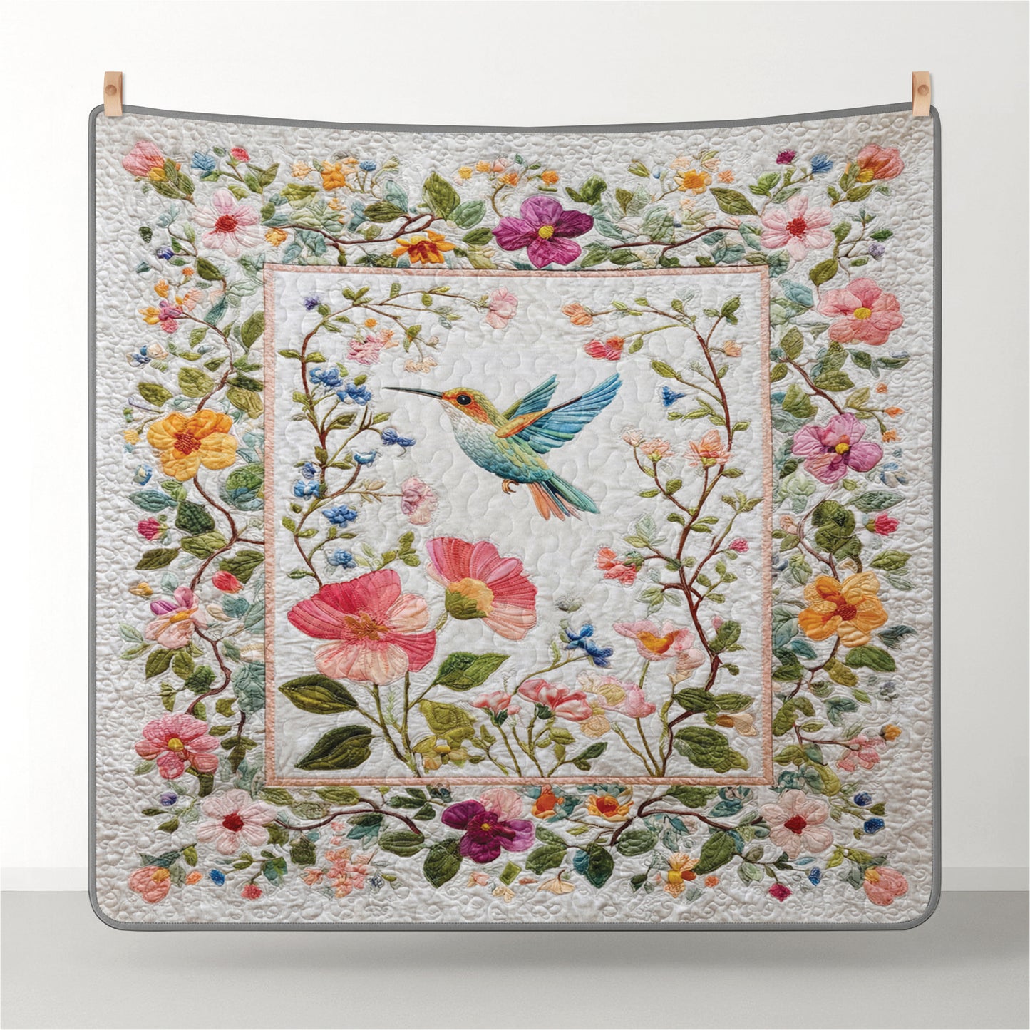 Shineful All Season Quilt 3-Piece Set Cottage Bloom Hummingbird