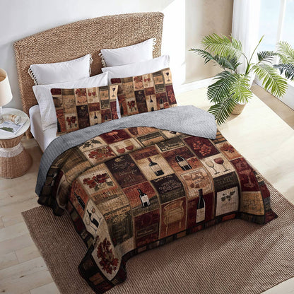 Shineful All Season Quilt 3-Piece Set Winsome Wine