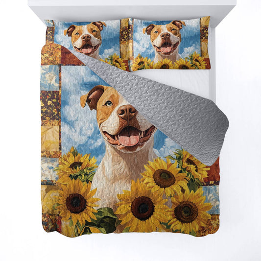 Shineful All Season Quilt 3-Piece Set Happy Bulldog