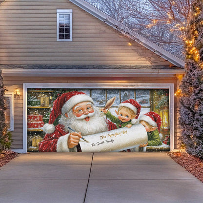 Shineful Garage Door Banner Decoration - Personalized The Naughty List Surprise