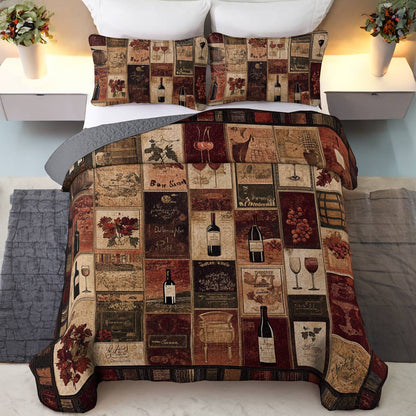 Shineful All Season Quilt 3-Piece Set Winsome Wine