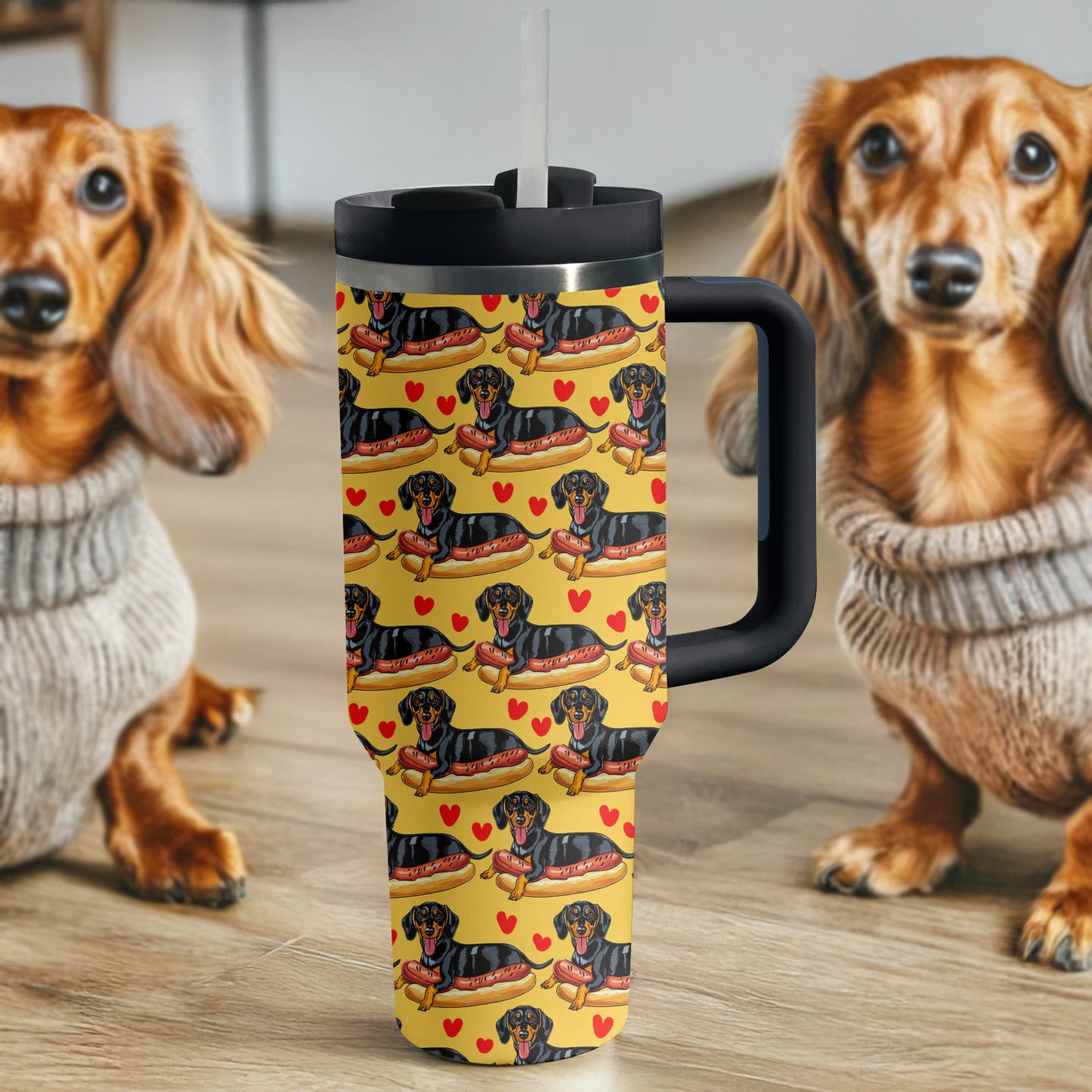 Shineful Tumbler Dachshund Love Hot Dog
