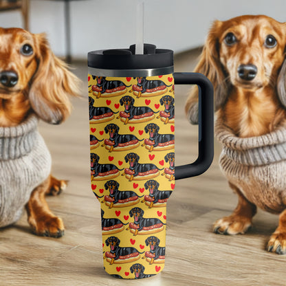 Shineful Tumbler Dachshund Love Hot Dog