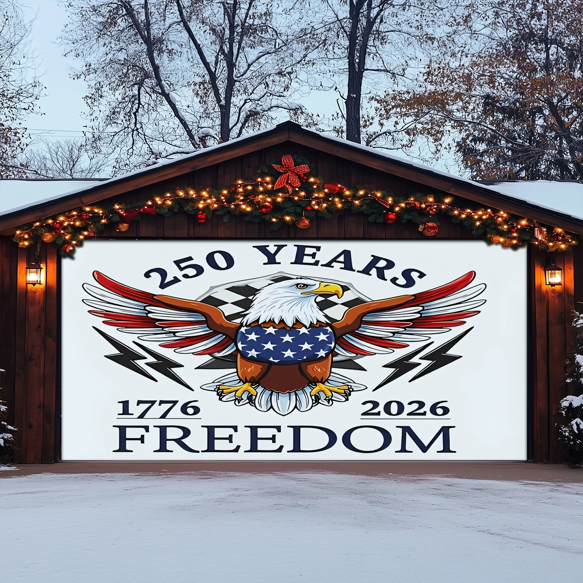 Shineful Garage Door Banner Decoration Born Free, Still Free