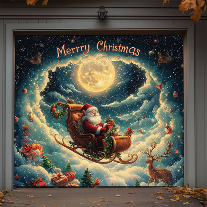 Shineful Garage Door Banner Decoration  Santa's Magical Sleigh Ride