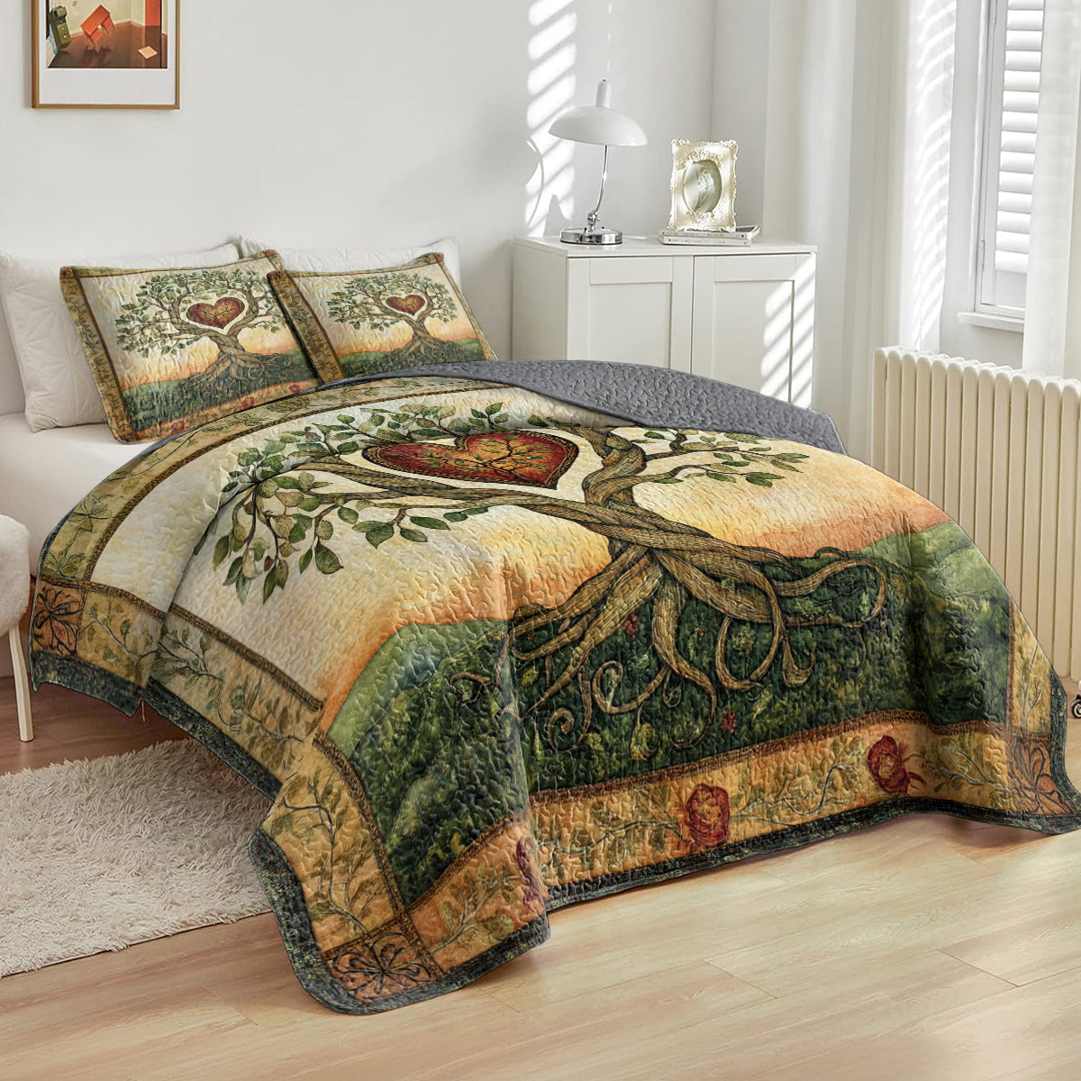 Shineful All Season Quilt 3-Piece Set Tree of Love