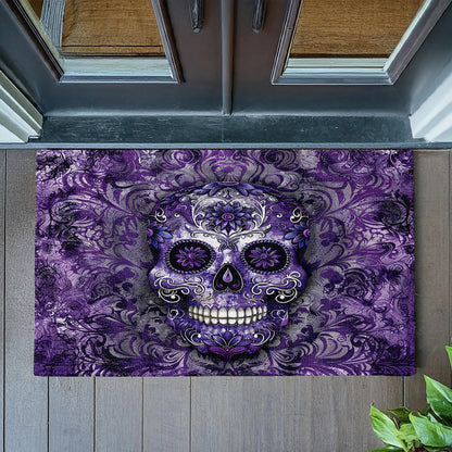 Shineful Gorgeous Mandala Skull Ultra-Thin Non Skid Floor Mat, Kitchen Rugs