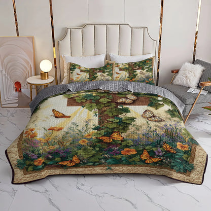 Shineful Quilt 3-Piece Set Garden of Sacred Renewal