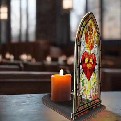 Shineful Suncatcher Candle Holder Sacred Heart Glow