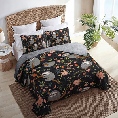Shineful All Season Quilt 3-Piece Set Sloth All Day