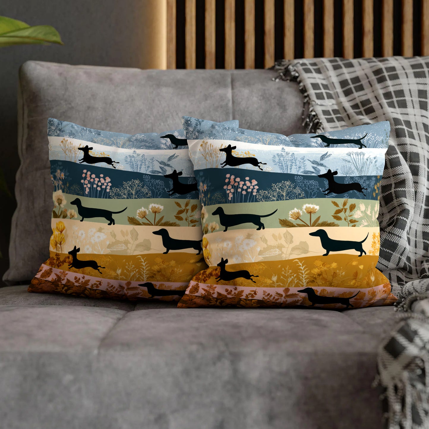 Shineful 2D Print Cushion Cover, Pillowcase, Pillows Covers Dachshund Four Seasons