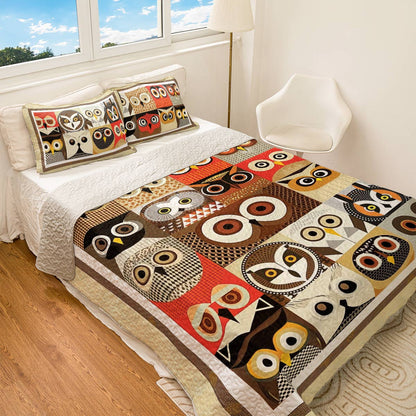 Shineful All Season Quilt 3-Piece Set Owl Jamboree