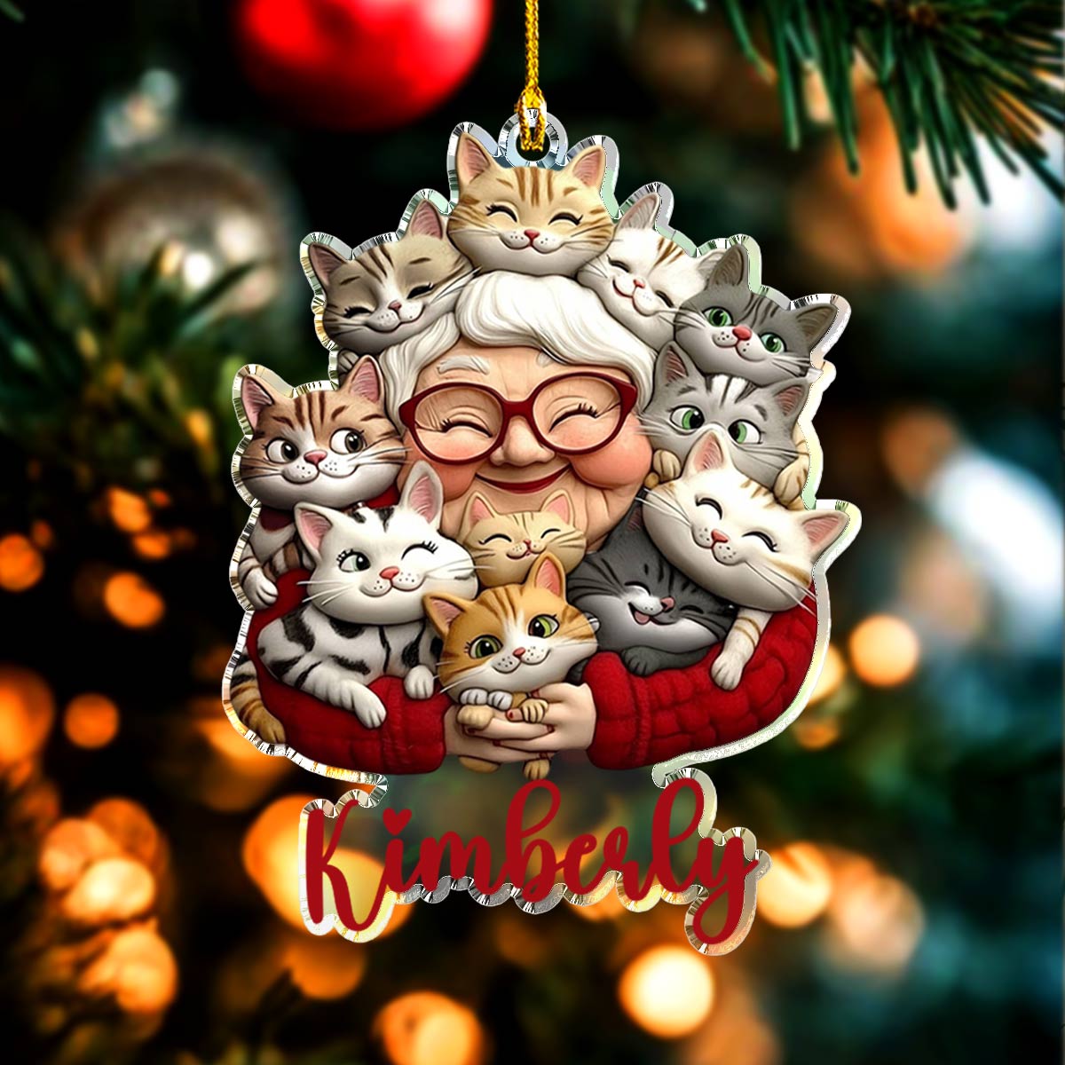 Shineful Personalized 2D Acrylic Ornament Catmom
