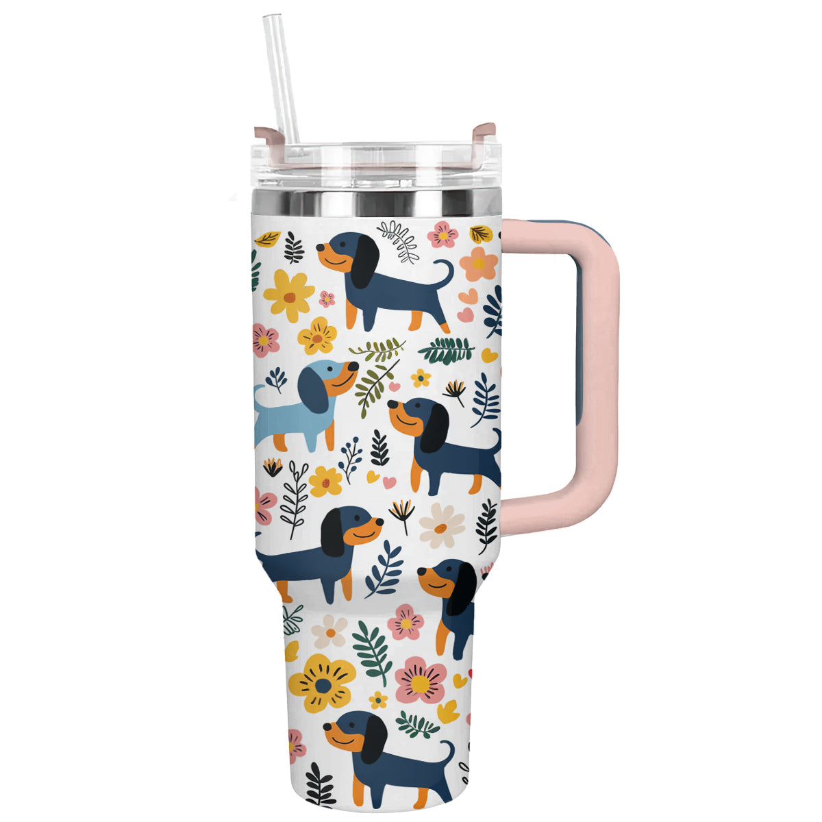 Shineful Tumbler Floral Cute Dachshund