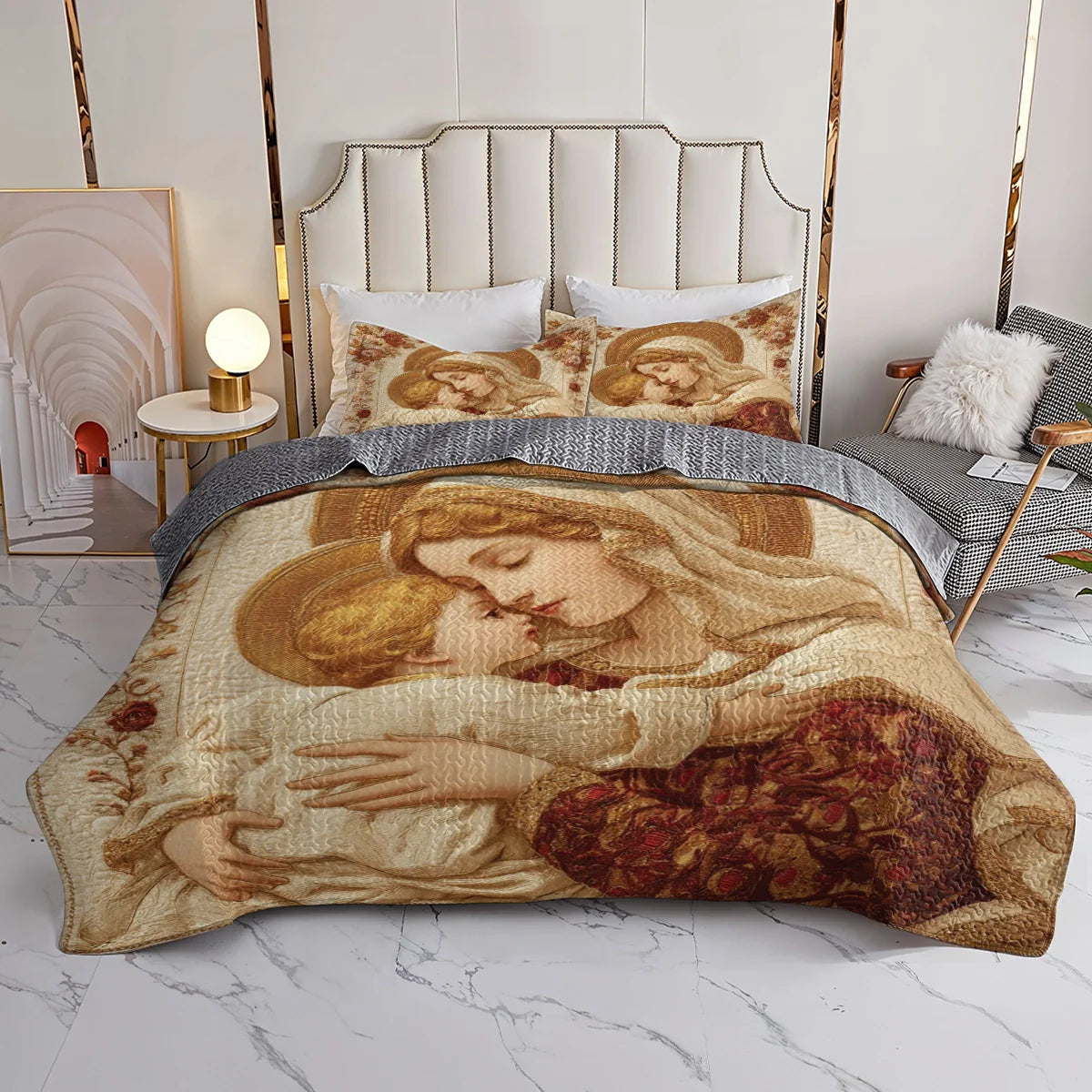 Shineful Quilt 3-Piece Set Sacred Mother’s Embrace
