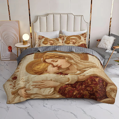 Shineful Quilt 3-Piece Set Sacred Mother’s Embrace