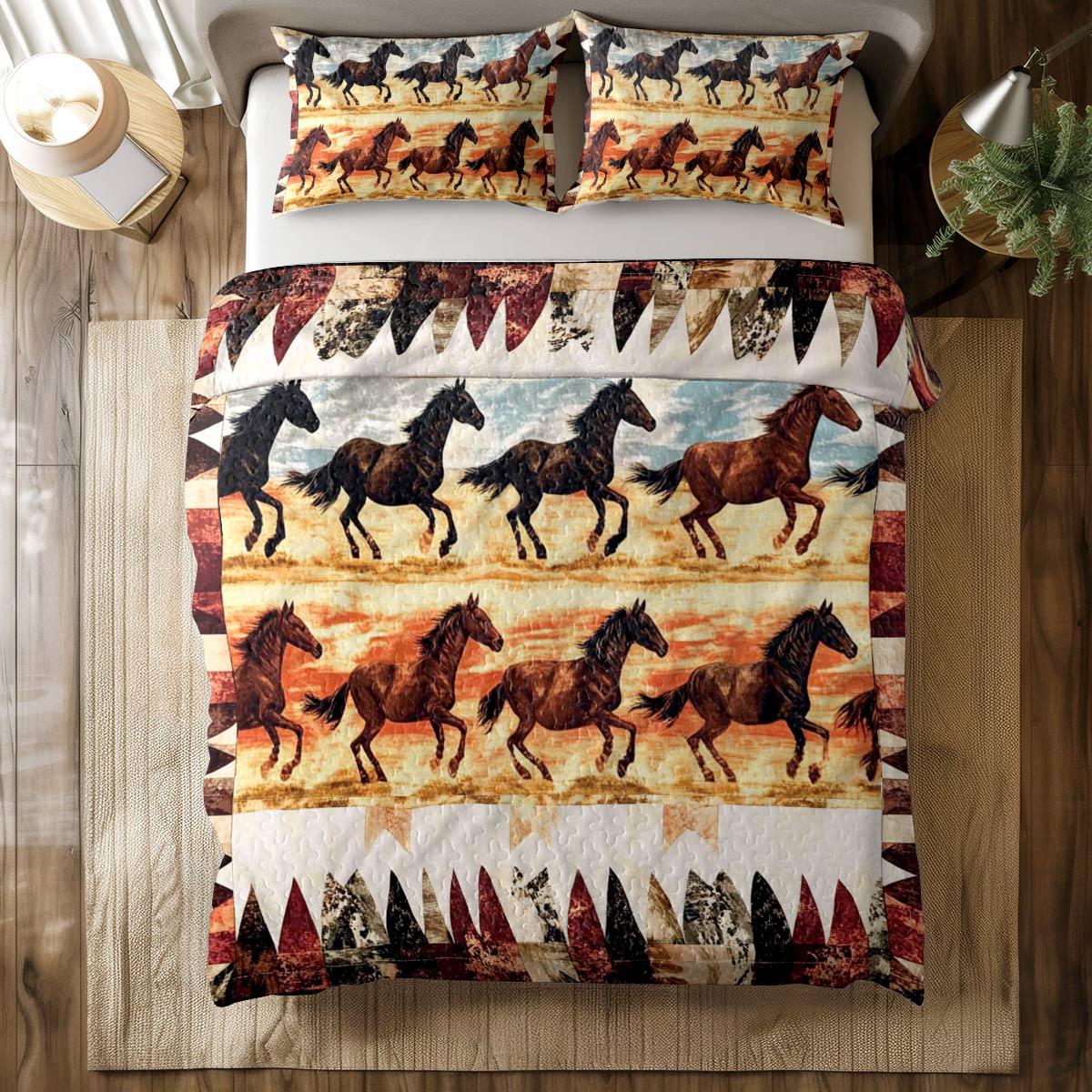 Shineful All Season Quilt 3-Piece Set Galloping Grace