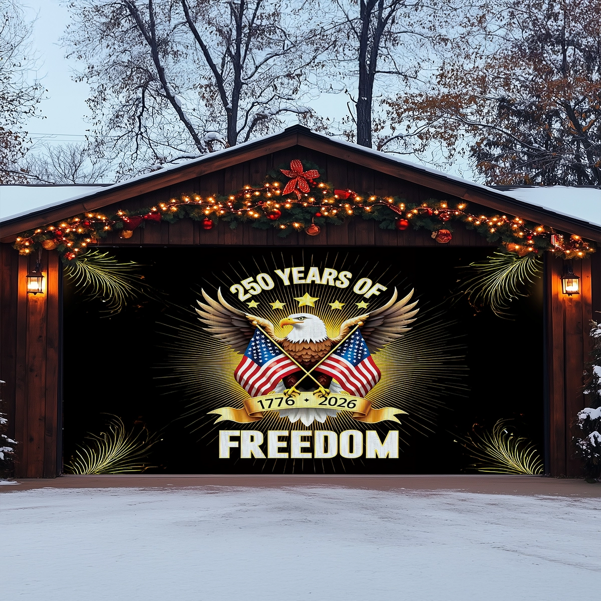 Shineful Garage Door Banner Decoration Liberty Endures