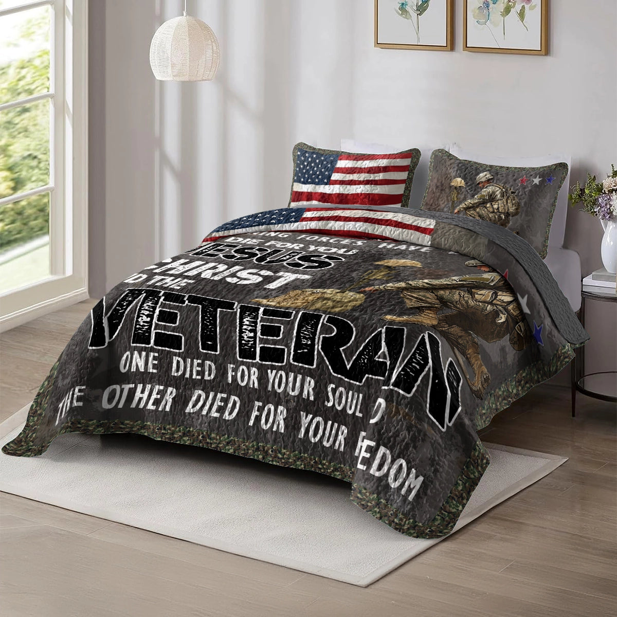 Shineful All Season Quilt 3-Piece Set - In Honor of Heroes Veteran