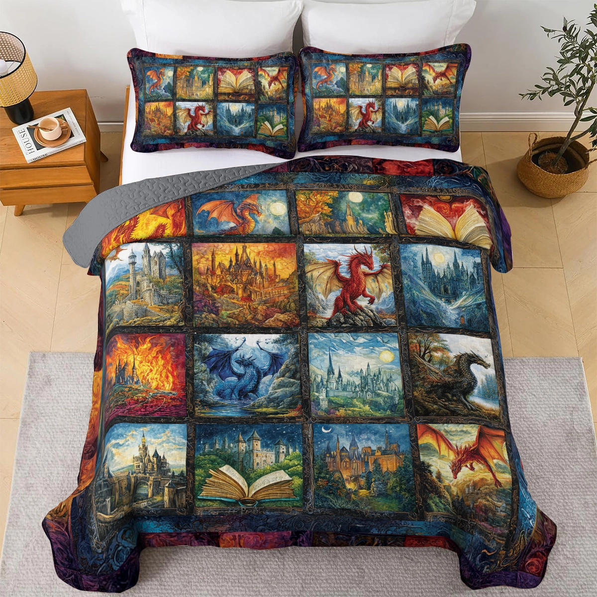 Shineful All Season Quilt 3-Piece Set Legend of Dragons