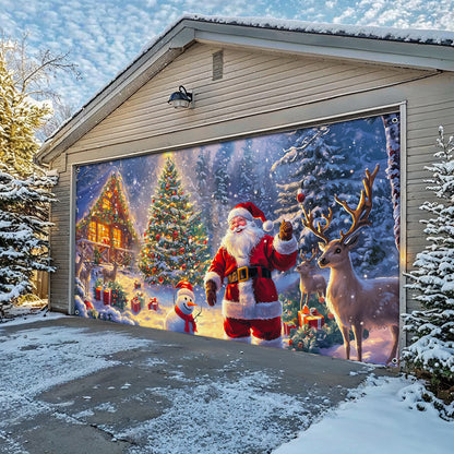 Shineful Garage Door Banner Decoration Cheerful Christmas Santa