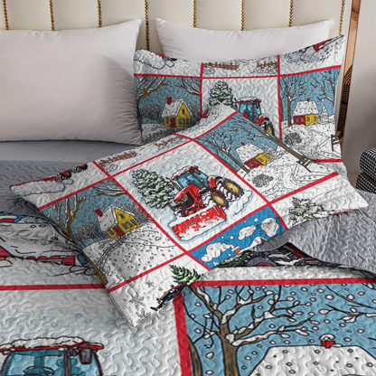 Shineful All Season Quilt 3-Piece Set - Snow Farm Pattern