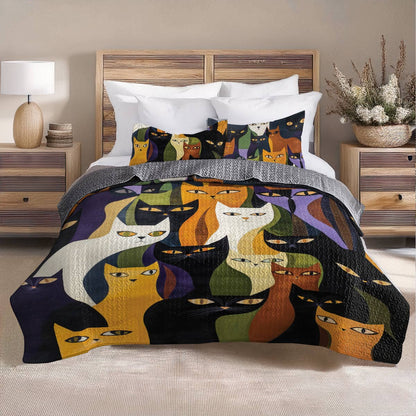 Shineful All Season Quilt 3-Piece Set Cattitude