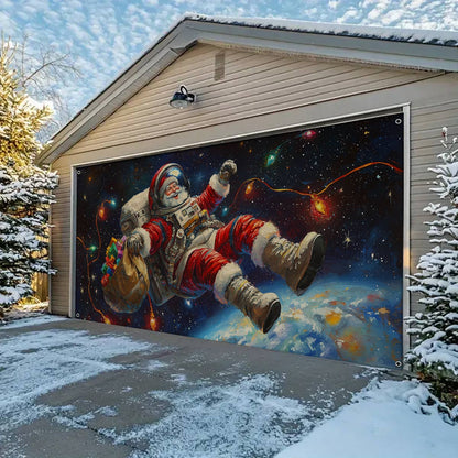 Shineful Garage Door Banner Decoration - Santa In Space
