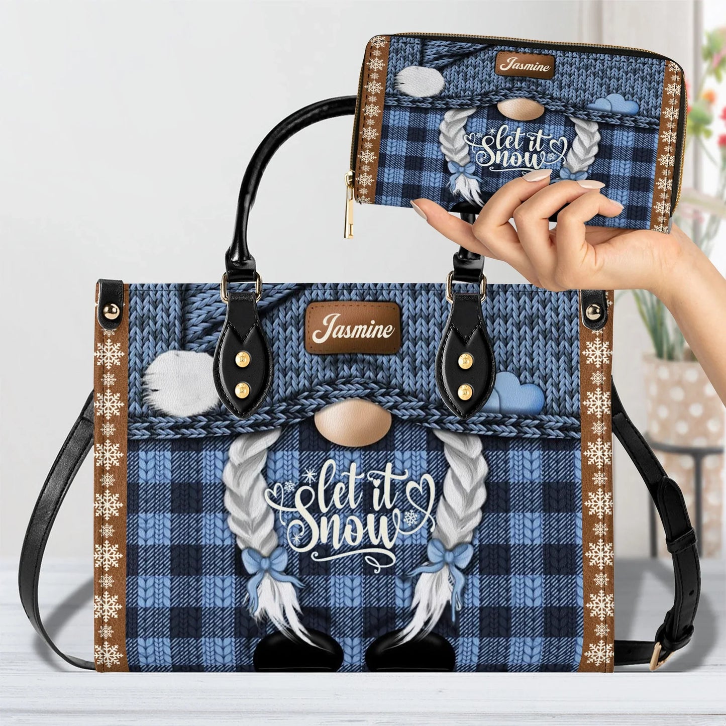 Shineful Leather Bag Braided Winter Magic