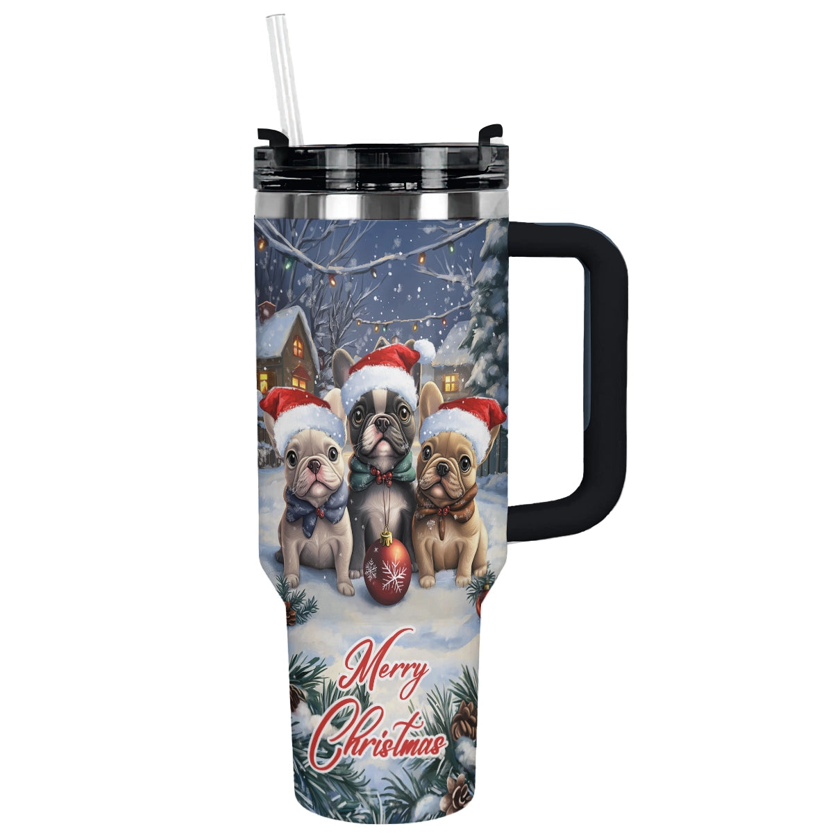 Shineful Tumbler Snowy Frenchie Squad