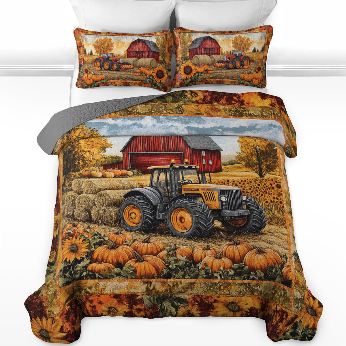 Shineful All Season Quilt 3-Piece Set Autumn Harvest Farm