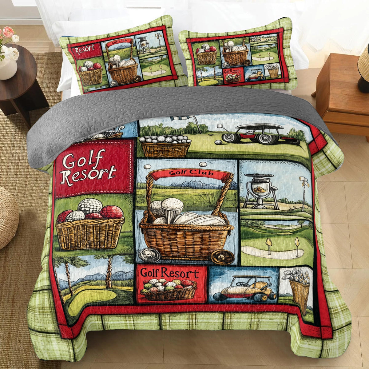 Shineful All Season Quilt 3-Piece Set Golf Beautiful Dreams