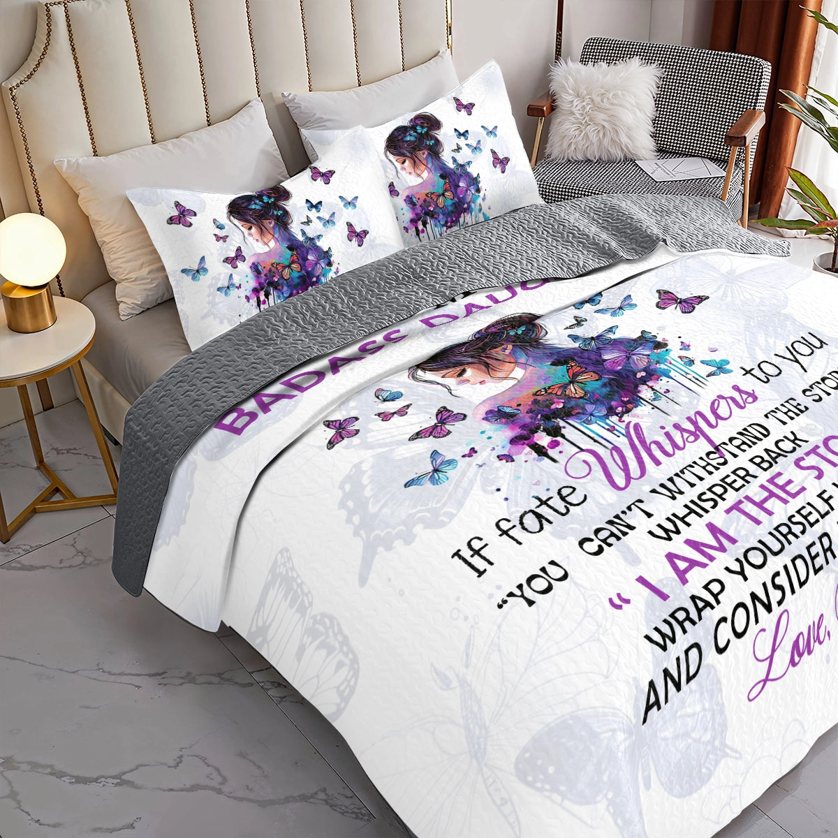 Shineful All Season Quilt 3-Piece Set Family Badass Daughter Empowerment