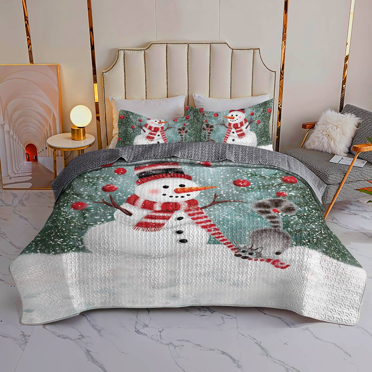 Shineful All Season Quilt 3-Piece Set Snowy Friends
