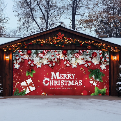 Shineful Garage Door Banner Decoration Christmas Stars & Gifts Festive