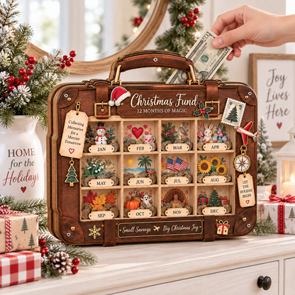 Christmas Fund Wooden Coin Bank