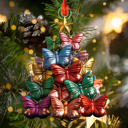 Shineful 2D Acrylic Ornament Butterfly Christmas Tree