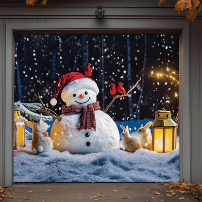 Shineful Garage Door Banner Decoration Winter Night