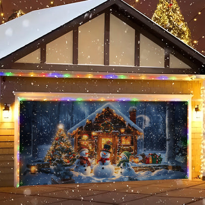 Shineful Garage Door Banner Decoration - Enchanted Winter Wonderland Snowman