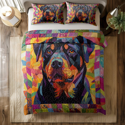 Shineful All Season Quilt 3-Piece Set - Vibrant Rottie