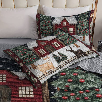 Shineful All Season Quilt 3-Piece Set Christmas in Farm