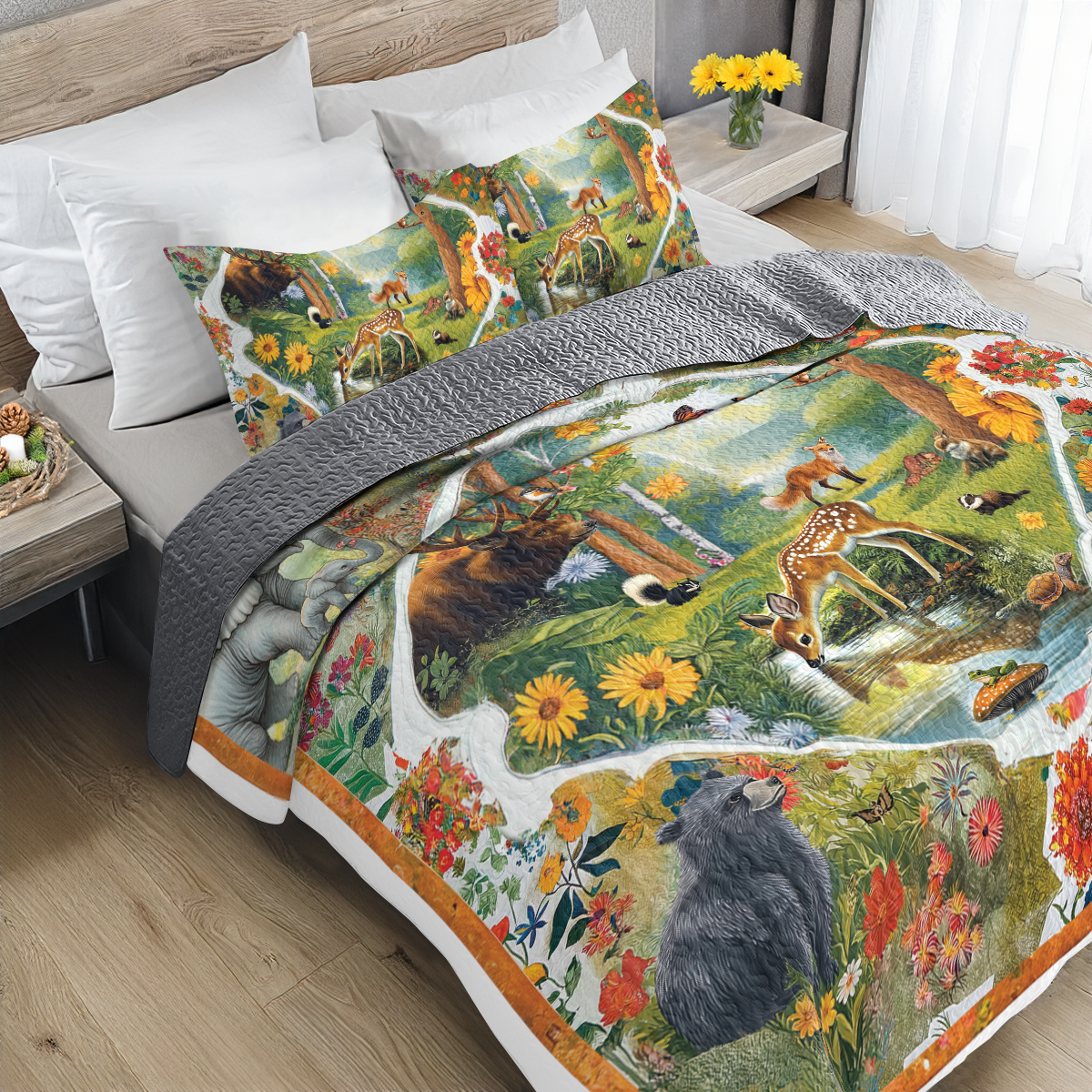 Shineful All Season Quilt 3-Piece Set Enchanted Woodland Senerity