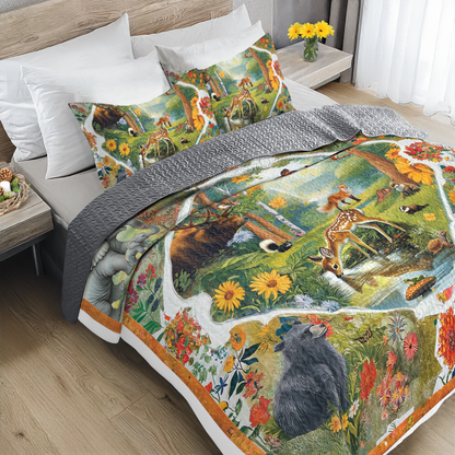 Shineful All Season Quilt 3-Piece Set Enchanted Woodland Senerity