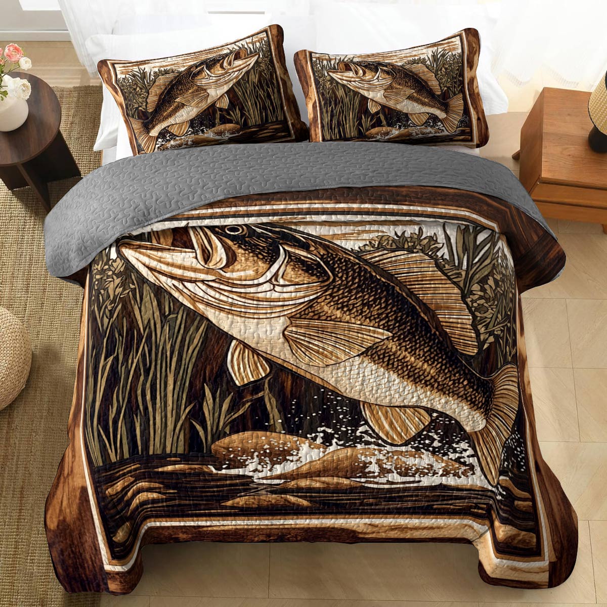 Shineful All Season Quilt 3-Piece Set Gracefulness Bass