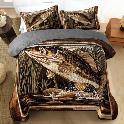 Shineful All Season Quilt 3-Piece Set Gracefulness Bass
