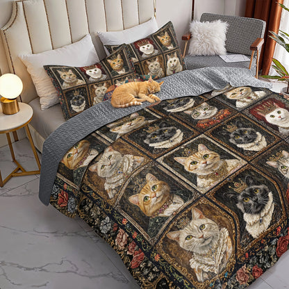 Shineful All Season Quilt 3-Piece Set - Feline Majesty
